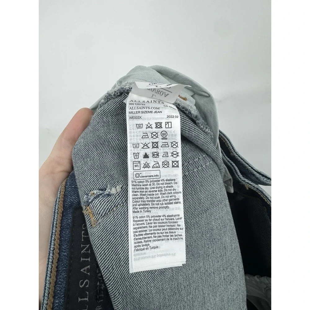 All‎ Saints Miller Size L Skinny Jeans Women Blue Indigo Stretch Denim Classic